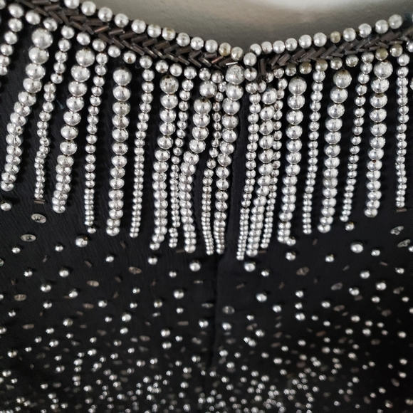 Vintage 1980s Silk Beaded Shift Dress - Picture 5 of 15